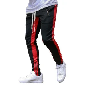 Autumn New Product Two-Pocket Zipper Tight-Fitting Solid Color Men's Sports Pants