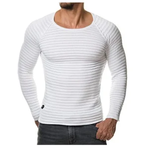Men Casual Slim Fit Crew Neck Pullover Jumper Muscle Long Sleeve T-shirt