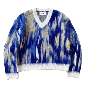 Men Mohair Sweaters Fuzzy Long Sleeve Alpaca Knitwear Winter Pullover Furry Knit Jumper Mohair Knitted Sweater Men