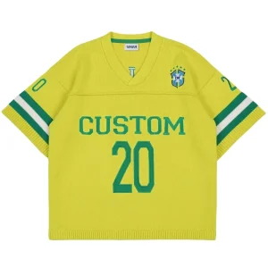 Sweater Men Short Sleeve Casual Knitwear Vintage Football Jumper Polo Shirts Pullover Knitted Jersey Sweater for Men