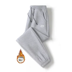 New Fashion Waffle  Fleece Casual Small Foot Sweatpants Loose Large Size Men Sport Trouser