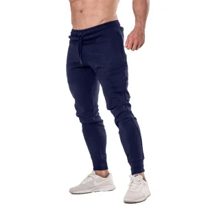 Mens Joggers Sweatpants Gym Training Workout Pants Slim Fit Men Stacked Joggers Pants With Side Pockets