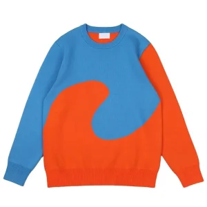 Men Jacquard Sweater Pullover Crew Neck Knitted Long Sleeve Winter Cotton Knitwear Knit Sweater Men