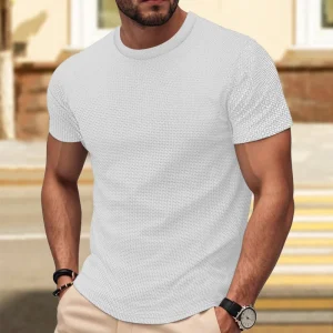 2025 New Cross-Border European Size Men's Short-Sleeve T-Shirt, Breathable Slim Fit Top, Men's Running Sports T-Shirt