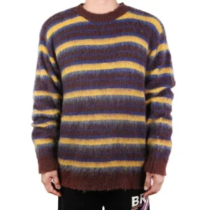 Men Mohair Sweater Fuzzy Long Sleeve Knitwear Winter Crew Neck Knitted Pullover Mohair Sweater for Men