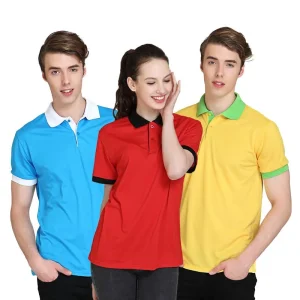 Solid Color T-shirts Unisex Casual Polo T-shirts