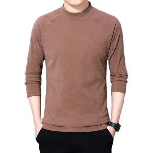 Hot Sale Solid Color O-neck Long Sleeve Comfortable Fleece Casual Men's T-shirts