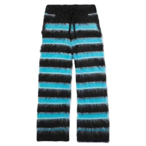 Men Mohair Knit Sweater Pants Winter Loose Knitted Trousers Knitwear Men Fuzzy Drawstring Men Mohair Knit Pants