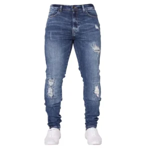 Winter Fashion Men's Casual Ripped Jeans Vintage Holes Slim Pencil Jeans Pants