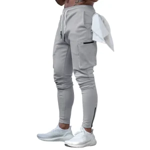Mens Gym Workout Jogger Cotton Pants Slim Fit Tapered Sweatpants