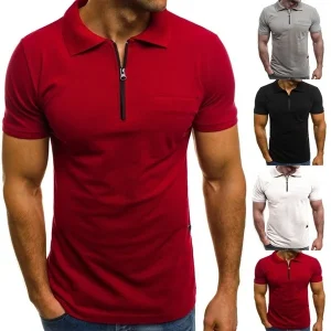 Summer Business Casual Solid Short Sleeve Men Polo Shirts Fashion Streetwear Male Top Tees