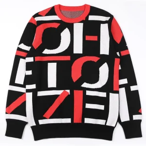 Sweater Men Pullover Jacquard Pattern Knitwear Long Sleeve Crew Neck Knitted Winter Knit Men Sweater