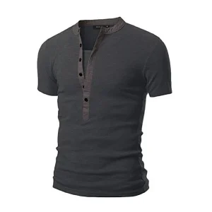Summer New Mens Neckline Stitching Fashion Slim T-Shirt