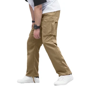 European American Men's Casual Summer Pants New Multi-Pocket Overalls Loose Drawstring Mid Independent High Quality Hot Style