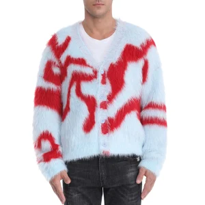 Men Furry Sweater Mohair Knitwear Long Sleeve Knitted Jumper Winter Coat Cardigan Men Fuzzy Mohair Sweater for Men