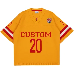 Men Short Sleeve Sweater Pullover Football Jumper Short Sleeve Summer Knitwear Casual Knitted Jersey Sweater Men