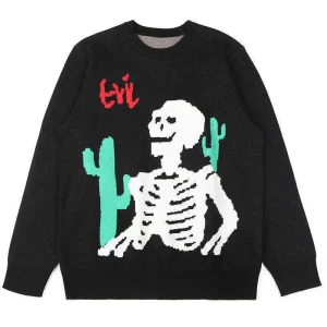 Men Jacquard Sweater Pullover Crew Neck Knit Winter Unisex Cotton Knitwear Men Knitted Sweater