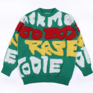 Men Sweater Pullover Jacquard Pattern Knitwear Long Sleeve Crew Neck Knit Winter Knitted Sweater for Men