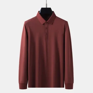 Cross-border Long-sleeved POLO Shirt Men's Casual Solid Color Autumn Bottoming Shirt T-shirt Lapel T-shirt